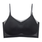 Ultra-Thin Breathable Ice Silk Top Bra Women's Seamless Back Halter Vest Wrap Bra Small Chest Together