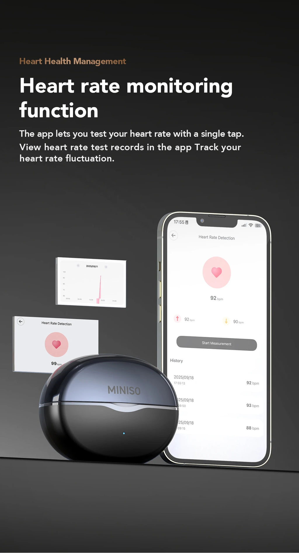 MINISO MS503 Wireless Bluetooth Earbuds AI Translation Earphones Outdoor Sports Headphones Clear Sound Headset Soft Comfortable