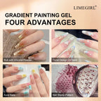 LIMEGIRL Gradient Gel Set Semi Permanent-High Glossy-Gradient-Colorful Nail Gel Polish Kit Soak Off Varnish for Nail Art Design