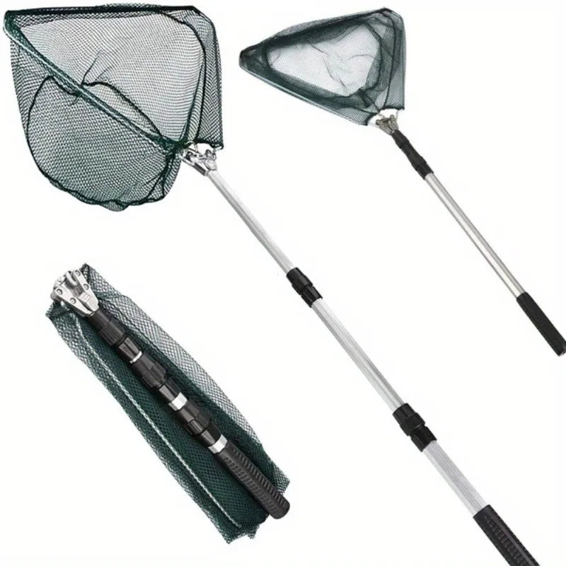 1 Ultra-lightweight Foldable Fishing Net 1.5 Rice - 2.1 Durable Aluminum Alloy Telescopic Handle Portable Fishing Net Outdoor Fi