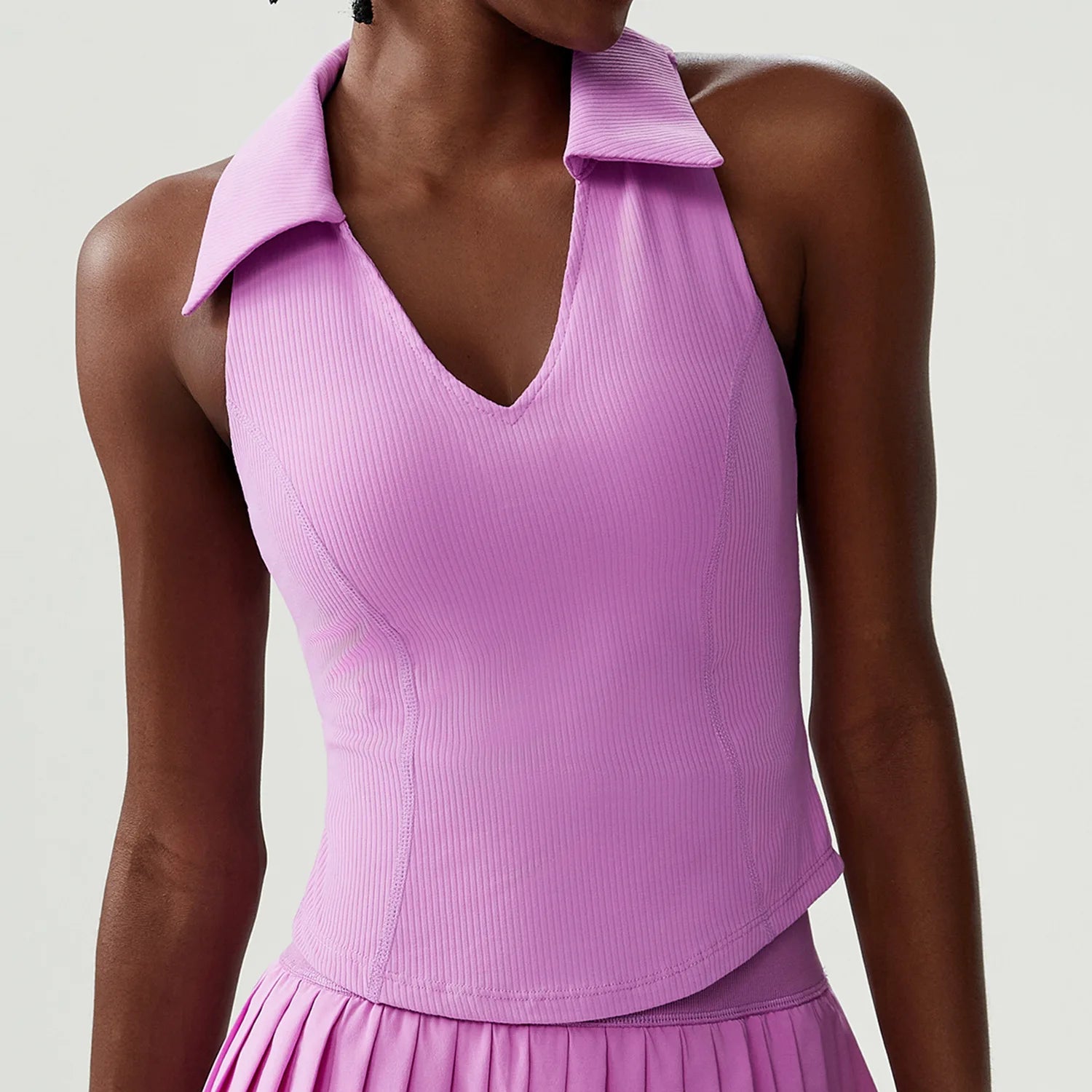Sleeveless Fitness Yoga Shirt Women Summer Slim Fit V-Neckline Gym Running Top Breathable Quick Dry Sportswear Workout Clothes
