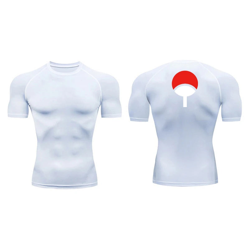 Graphic Compression Shirts for Men Athletic Quick Dry Rash Guard Stretchy Baselayers Undershirts Gym Workout Running Tshirt Tops