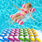 Summer Swim Inflatable Floating Water Mattresses Hammock Stripe Lounge Chairs Pool Water Sports Toys Floating Mat Pool Toys Kids