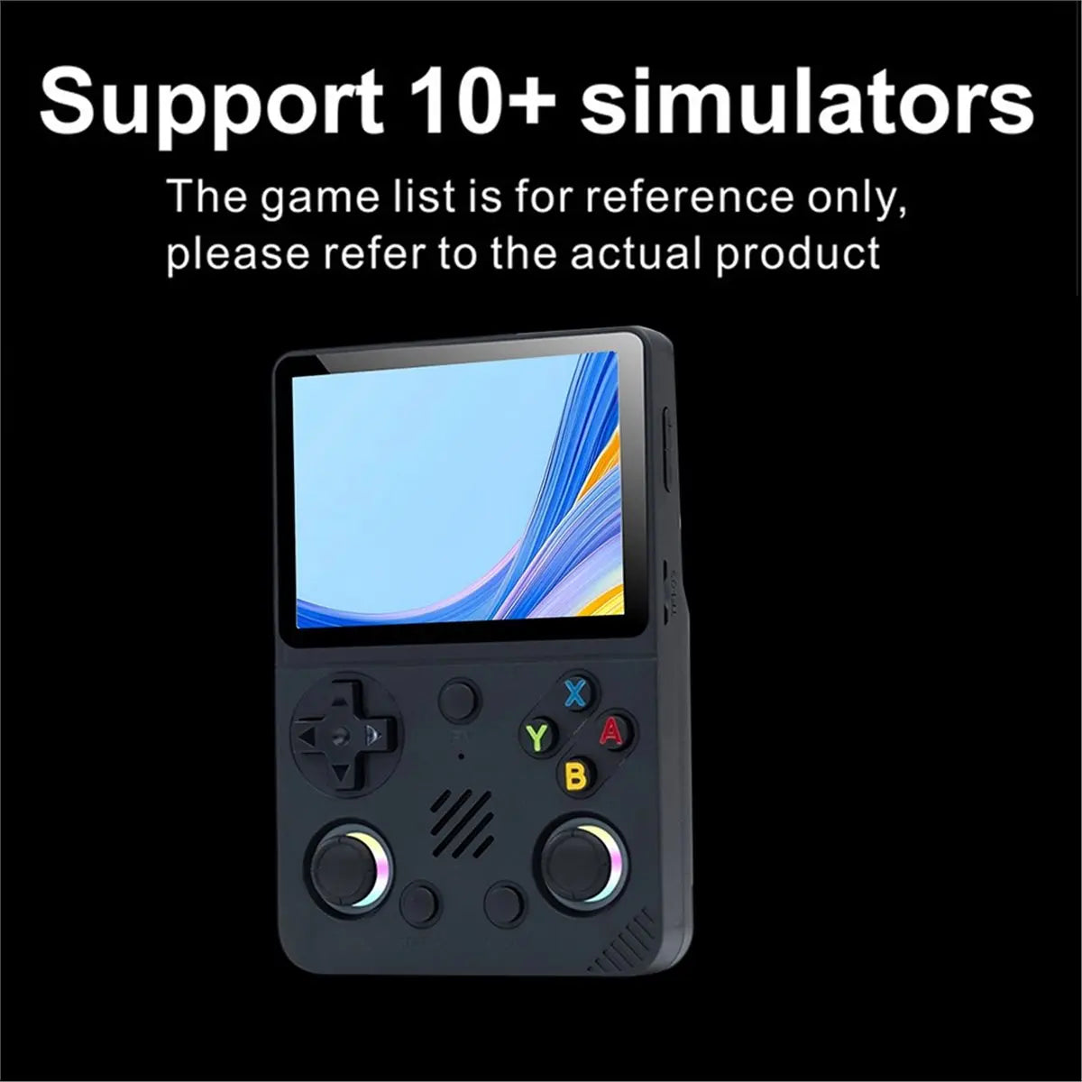 ABZJ RG36PRO Handheld Game Console 3.5 Inch IPS Screen Mini Arcade RGB Light 3D Joystick Support 10+ Simulators Game Player A