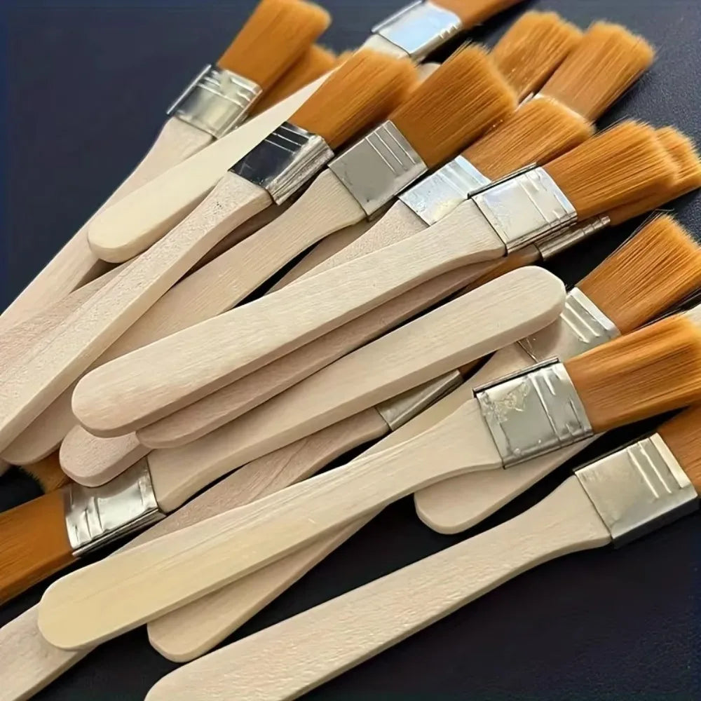 10/30PCS Multifunctional Nylon Bristle Paint Brushes Wooden Handle Art Painting Tools for Craft Creation and Household Cleaning