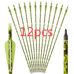Toparchery 31.5Inch Mixed Carbon Arrows ID 6.2mm Plastic Feather Outdoor Target Hunting and Shooting