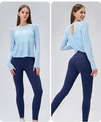 Yoga Suit Women's Long-sleeved Shirts Beautiful Back Sports Suit Tops Slim Loose Blouse Pilates Fitness Gym Suit Running Clothes