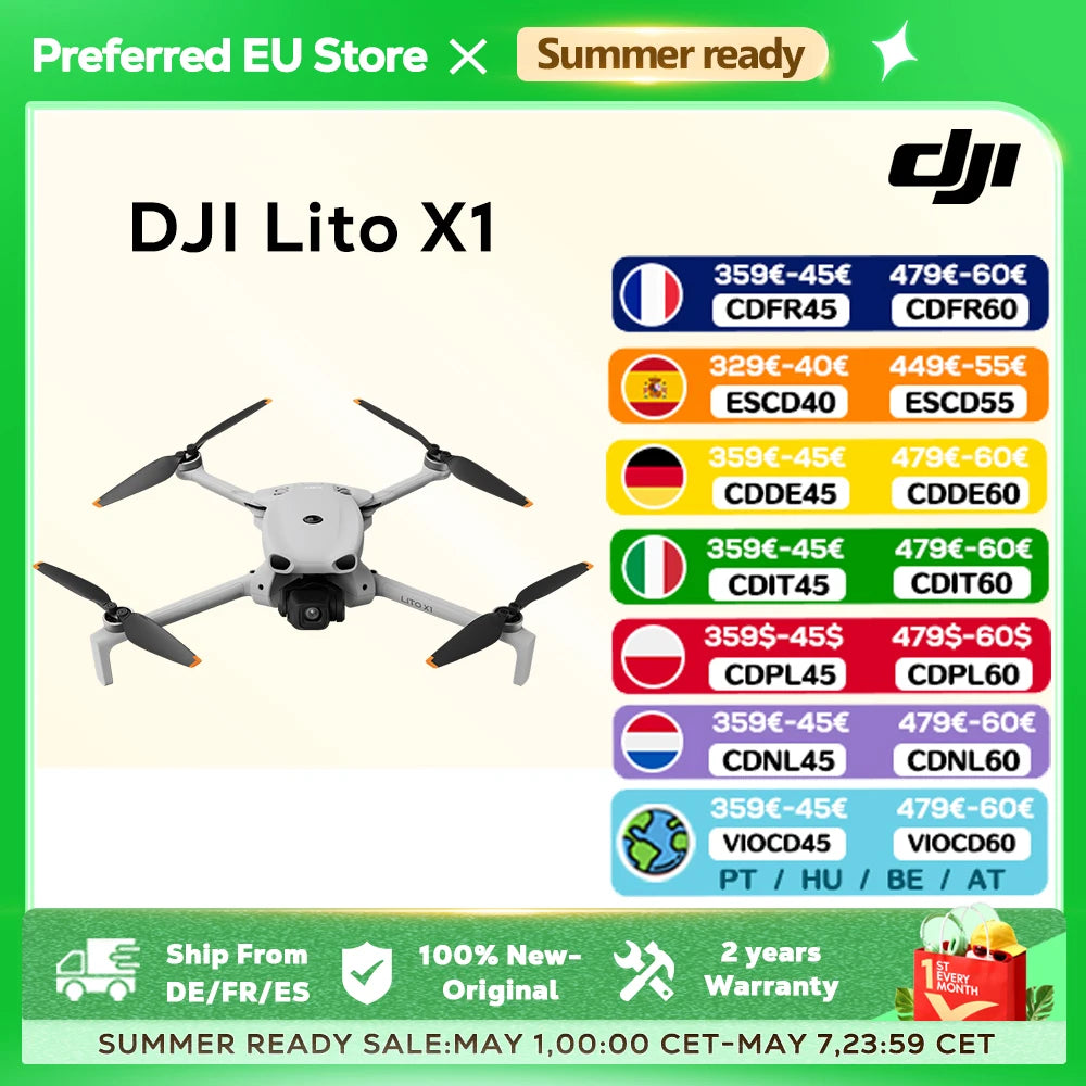 DJI Lito X1 Foldable Lightweight 4K Drone with Obstacle Detection ActiveTrack 1/1.3 Inch Sensor 15km Transmission for Beginners C0 Main image