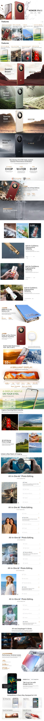 HONOR X9d Global Version Smartphone 6.79" Display, AMOLED, 8300mAh Battery 108MP Camera NFC Mobile Phone
