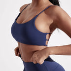 Solid Color underwear Cross Back Women Fitness Sports Bra Top Yoga Comprehensive Training Jog Chest Pad Spaghetti Strap Beauty