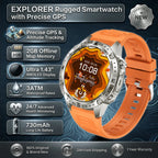 GPS Smart Watch for Men 2G ROM GPS Offline Maps Waterproof Swim Hiking Fitness Tracker Sleep SpO2 Rugged Durable Smartwatch GPS