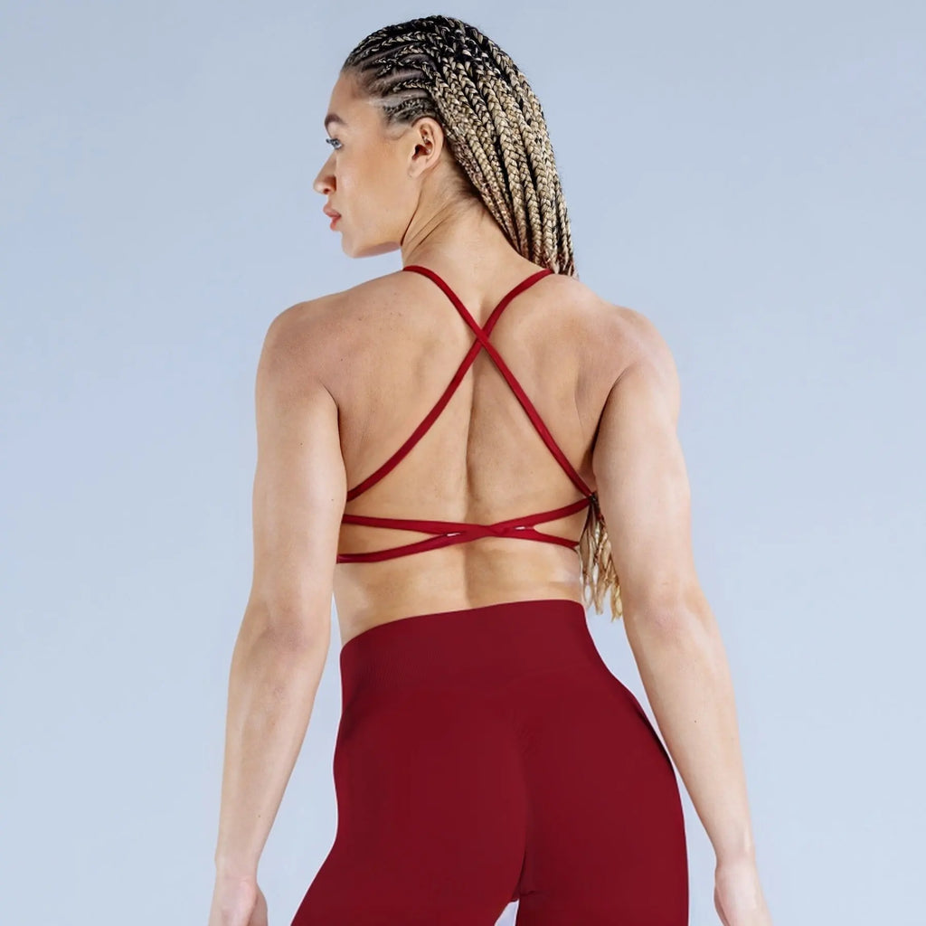 AYBL Yoga Set Seamless Yoga Set 2 Pieces Women Workout Set Scrunch Leggings Backless Sports Bra Fitness Top Gym Pants Clothes