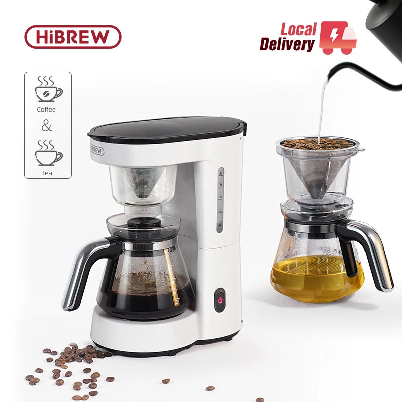 HiBREW 3 in 1 America Drip Coffee Machine Pour Over Coffee Maker Glass Teapot Hot Tea Maker  750ML H12 Main image