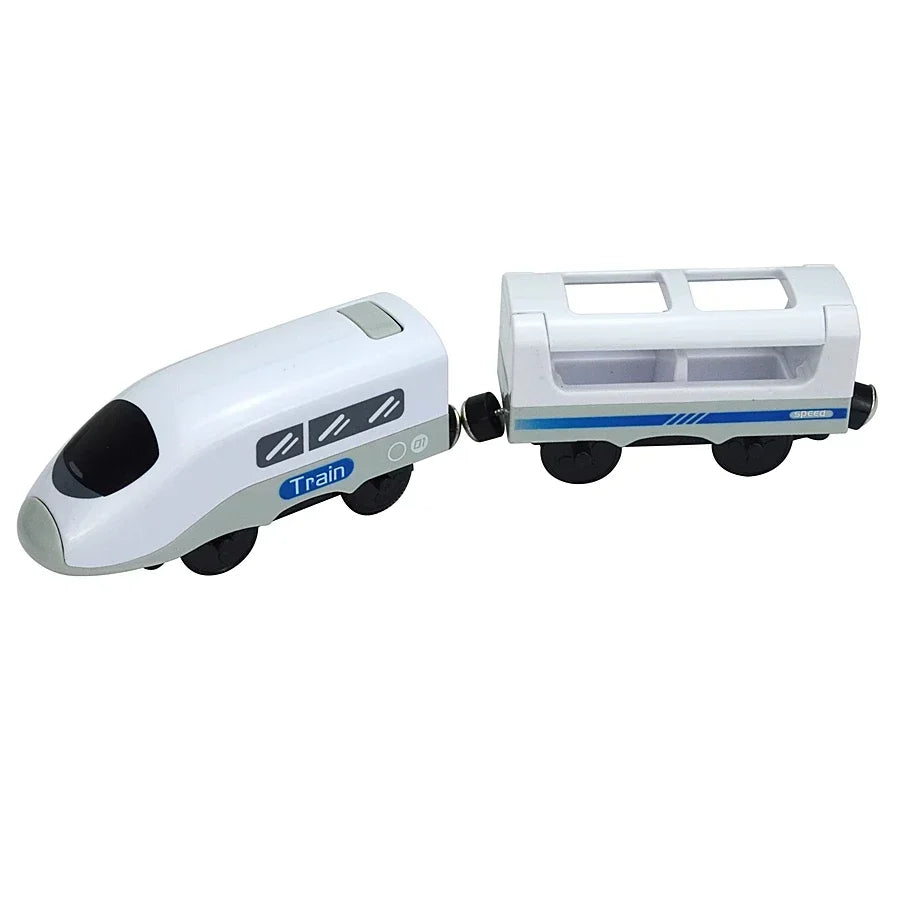 Wooden Locomotive Magnetic Electric Car Train Toys Fit Biro Wooden Diecast Slot Train Track Railway Educational Toys For Kids