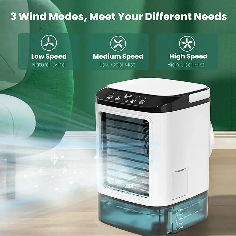 Portable Desktop Air Cooler Mini Evaporative Fan with Humidifier USB Personal Air Conditioner for Home Office Use