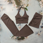 Scrunch Sports Suit Women's Yoga Set Gym Wear Sexy Sports Bras and Flared Leggings Sets Fitness Outfits Female Workout Clothes