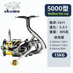 Okuma All Metal Fishing Reel Shallow Line Cup 15KG Anti Seawater Corrosion Rotating Reel 1000-5000