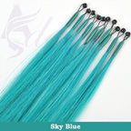 ADEIRS Color  8D Tip Hair Extensions 100% Real Human Hair Microbeads Extensions Color Purple Blue Pink Gray 18-20inch