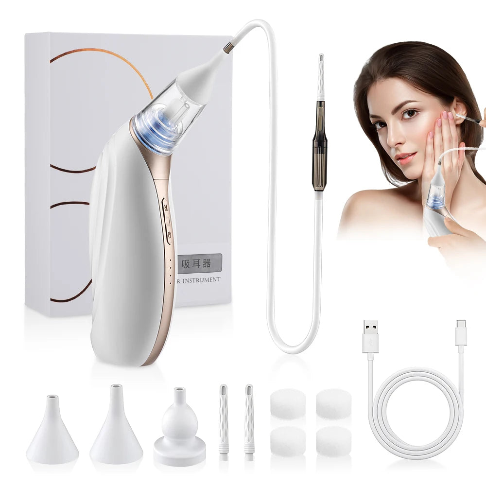 2 in 1 Ear Wax Removal Vacuum Set with 3 Levels Suction Nasal Aspirator Ear Cleaner for Adults And Kids Safe Ear Suction Tool Secondary image