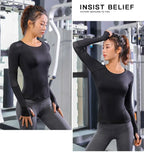 Women's Sports Wear For Fitness Running Jogging Seamless Long Sleeve Gym Woman Sport Shirt Yoga Top Female Workout Tops T-shirt