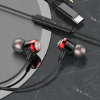 EARDECO TypeC/3.5mm Wired Headphones with Mic Volume Control Music Headset with Bass Phone Earphones for Samsung Huawei Xiaomi