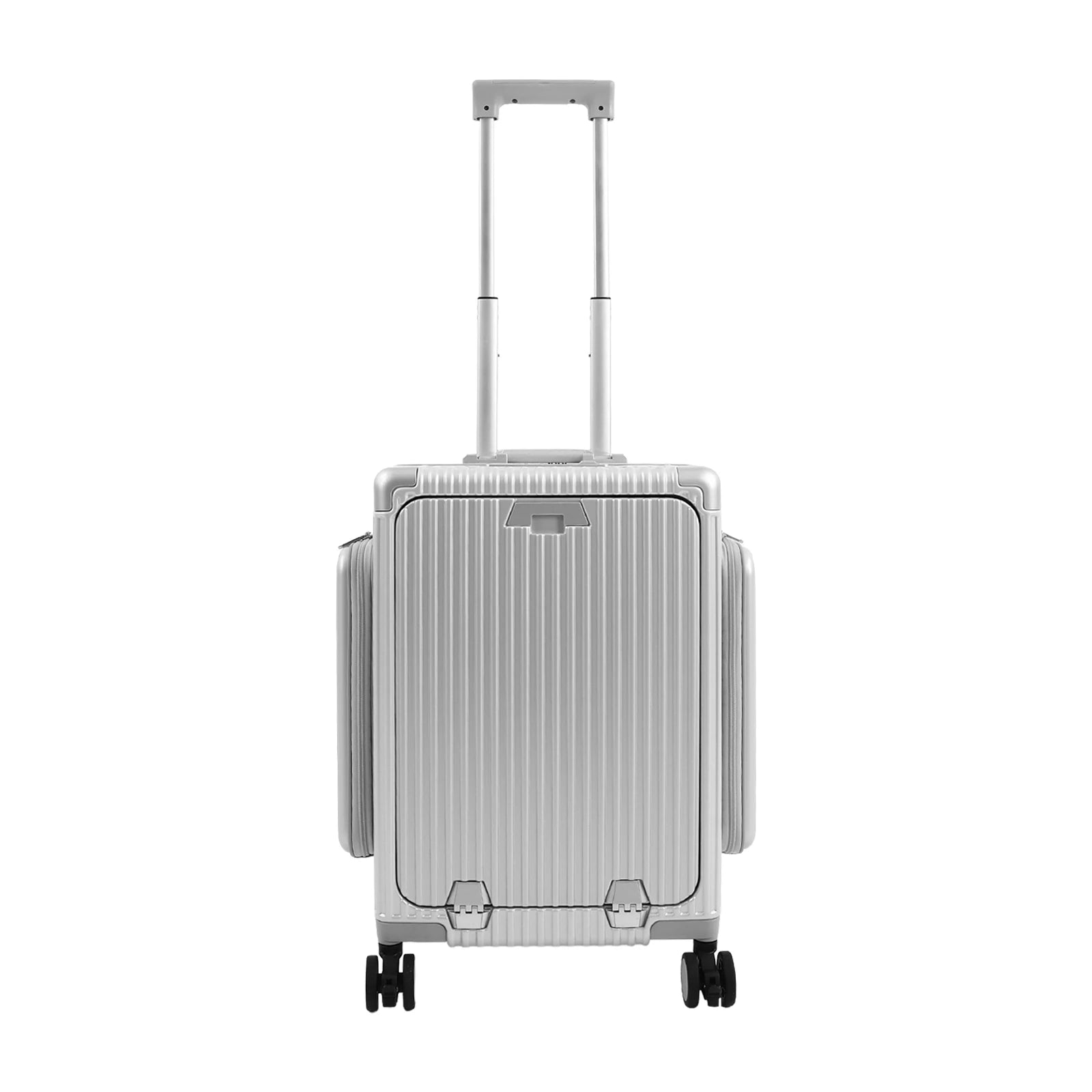 Modern 20in PC Luggage Suitcase Aluminum Alloy Hard Shell Travel Suitcase with 4 Wheels 3-open Structure for Trips