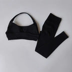 Seamless Yoga Suit Women's Beauty Back Sports Bra Lingerie Peach Buttocks Fitness High Waist Legigngs Gym Yoga Suit Pilates Set