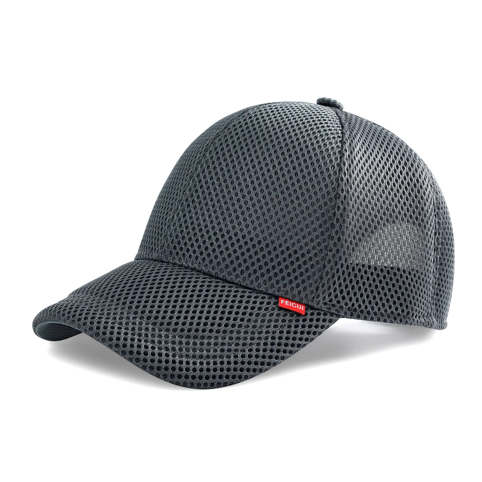 FEICUI Unisex Summer 6-Panel Baseball Cap Mesh Running Hats Pure Color Trucker Cap Breathable Outdoor Sports Quick Dry Hat