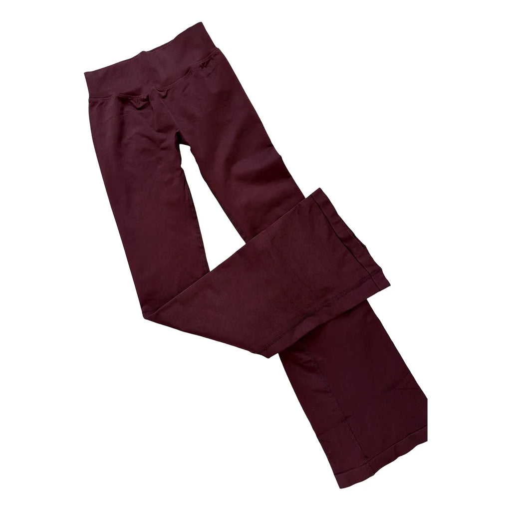 Flares Legggings Seamless Mid To Low Waistband Glute Contouring Wide Leg Pants Scrunch Booty Fitness Yoga Gym Flared Leggings