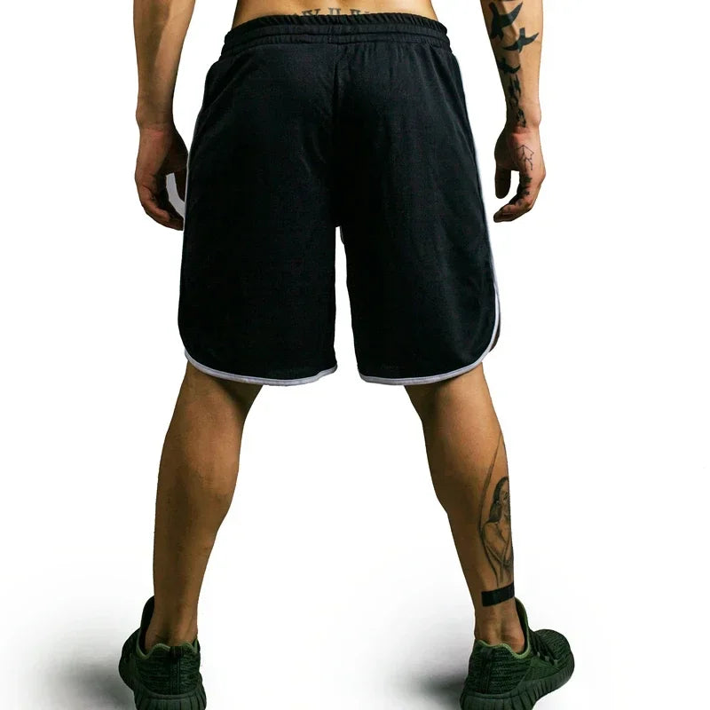 Summer Sports Shorts Breathable  Mesh Men's Drawstring Elastic Pants Running Training Pants Outdoor Fitness Jogging Straight