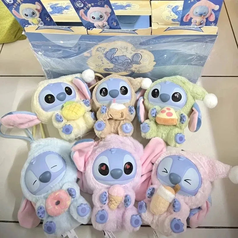 2025 Sales Stitch Blind Box Bag Eat Some Thing Before Sleep Series Vinyl Pendant Cute Doll MysteryBox Fluffy Doll Surprise Gift