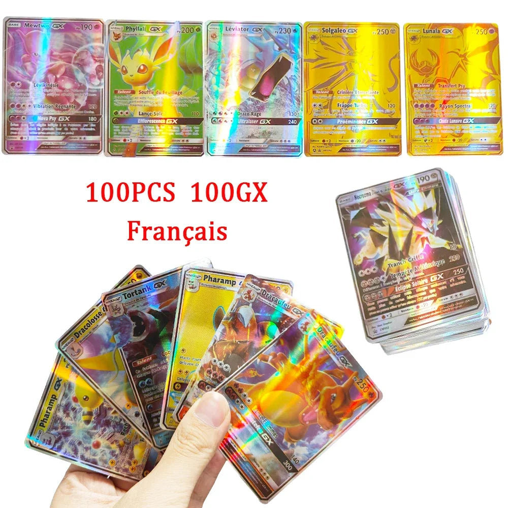 60-100Pcs New English French Spanish Pokemon Cards GX MEGA EX TAG TEAM Vstar Game Battle Card Hot Sale Collection Card Kids Gift