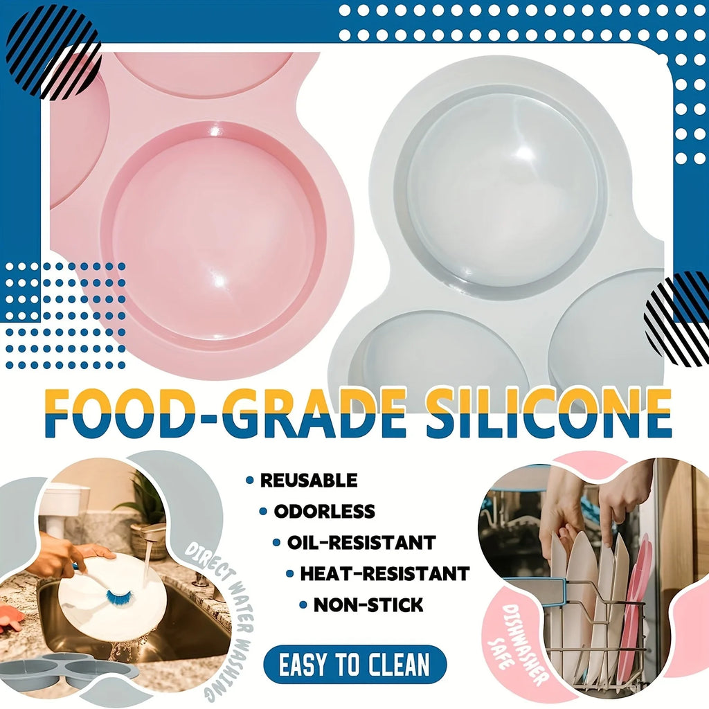 Cavity Air Fryer Egg Mold Silicone Mold for Air Fryer Round Shape Cupcake Nonstick Silicone Muffin Hamburger Pan DIY Cooking