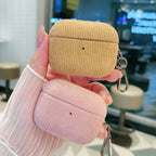 Winter Matte Corduroy Fabric Hook Earphone Case For Apple Airpods 1 2 3 4 Pro 3 2 Wireless Bluetooth Earphone Anti Scratch Cover
