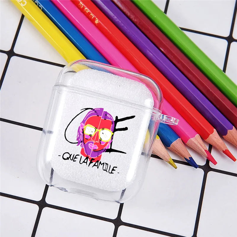 PNL QLF Rapper Singer Earphone Case For Apple AirPods 4 3rd 2 Pro3 Transparent Cover For Airpod 1 3 Letter Protective Box Shell