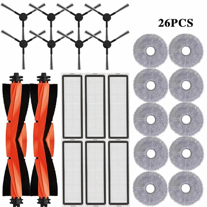 For Xiaomi Robot Vacuum S20+ / S10 Plus / B108GL / B105 Parts Accessories Main Side Brush Hepa Filter Mop Cloth Replacement