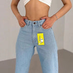 High Waist Straight Leg Jeans plus Size Fashionable Spring Autumn Long Pants Comfortable Casual Russian Cross-Border Style