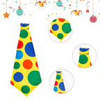Colorful Polka Dot Printed Clown Tie And Bow Tie Clown Props Halloween Carnival Circus Performance Party Cosplay Fancy Costume