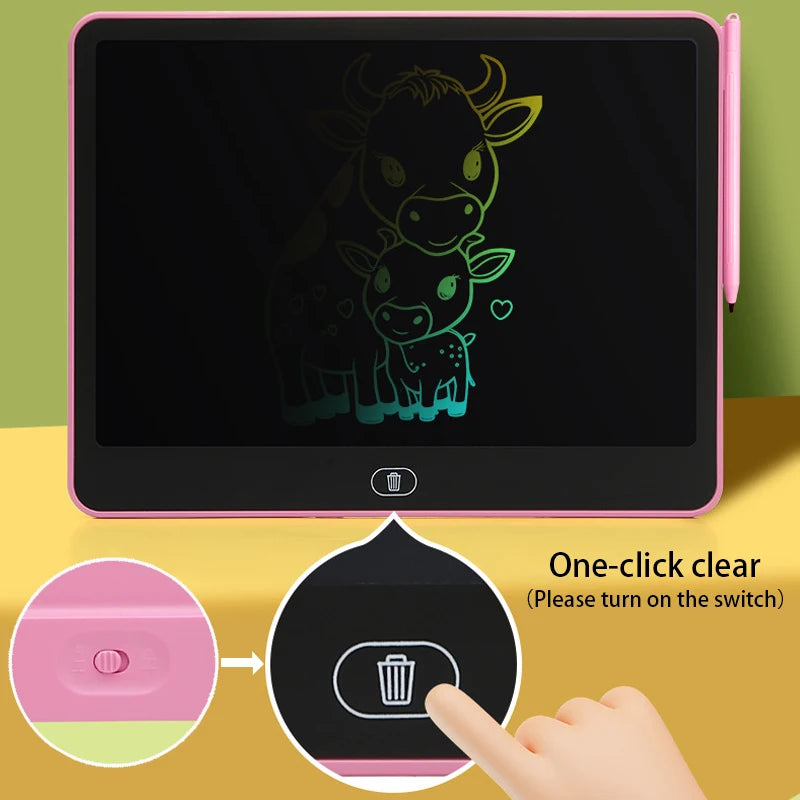 13/16 Inch LCD Drawing Tablet Writing Board Color Doodle Counting Practice Chalkboard Educational Toys For 3-12 Years Kids Gifts