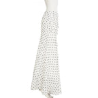 hirigin Polka Dot Floor-length Chiffon Skirt French Style Ruffled Mesh A-line Skirts Elegant Maxi Bottoms High Waist Streetwear