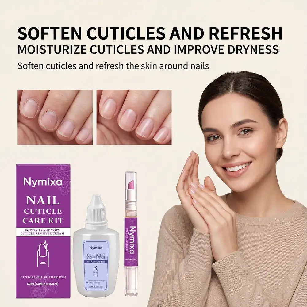 1/2set Nail Cuticle Care Kit,Nail Soften Oil Cuticle Remover for Gel Overgrown Cuticles Soften Eliminating Exfoliant for Nails