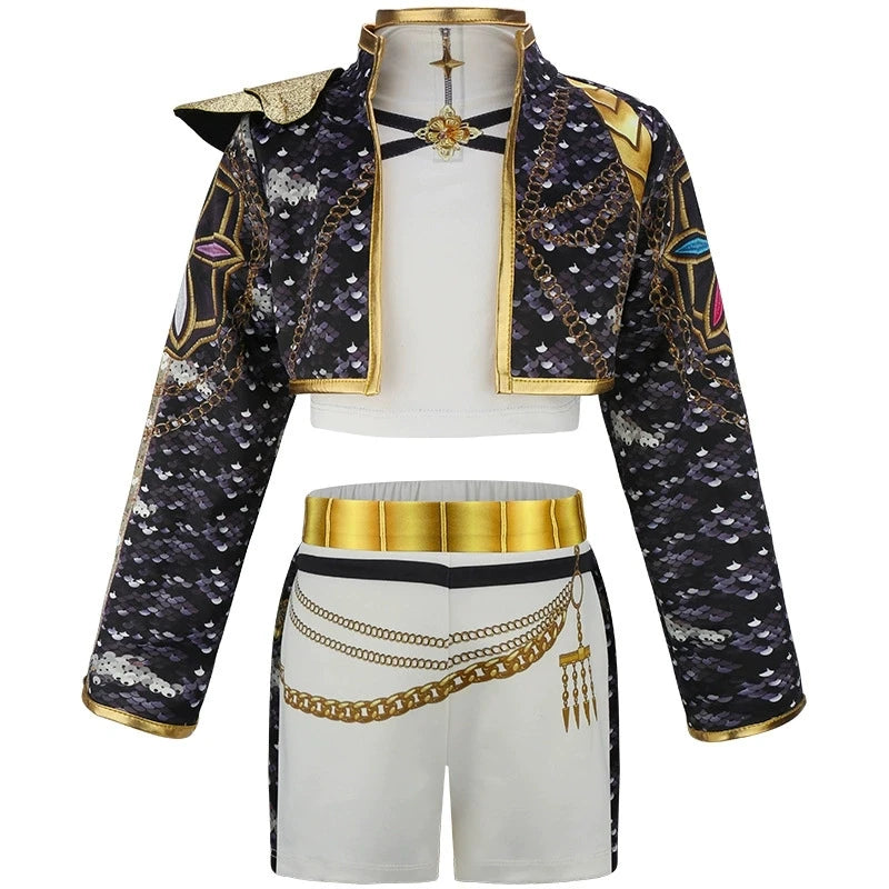 4 5 6 7 8 9 10 11 12 Years K-POP Girls Clothing Sets Cosplay 3Pcs Girls Suits Korean Version Birthday Party Costume Kids Clothes