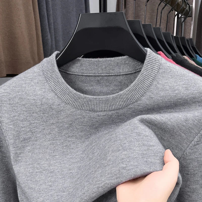 2025 New Men's Casual Sweater Round Neck Long Sleeve Knitted Sweater Diamond Pattern Fashion Versatile Top 2029 Secondary image