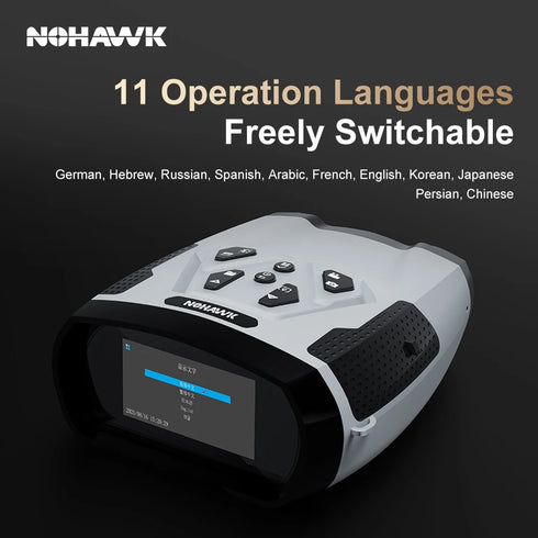 NOHAWK 2K Digital Night Vision Binoculars with Laser Rangefinder 4 Level Infrared Adjustable, Photo/Video Recording for Hunting
