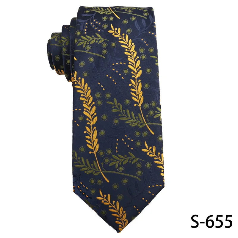 Trendy Handmade Polyester Silk Tie Men's Business Suit Accessory Floral Patterned Bow Tie for Wedding Prom Party Gift