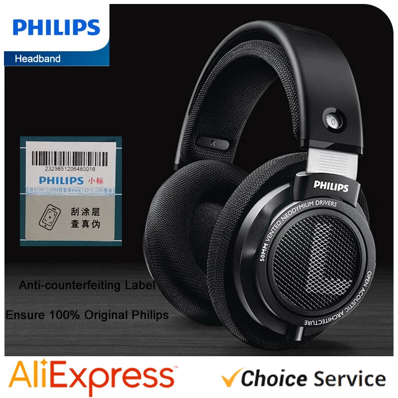 Philips Original SHP9500 Wired Headphones HiFi Stereo HD Mic Call Earphones Sports Running Headset iPhone Android Universal Main image