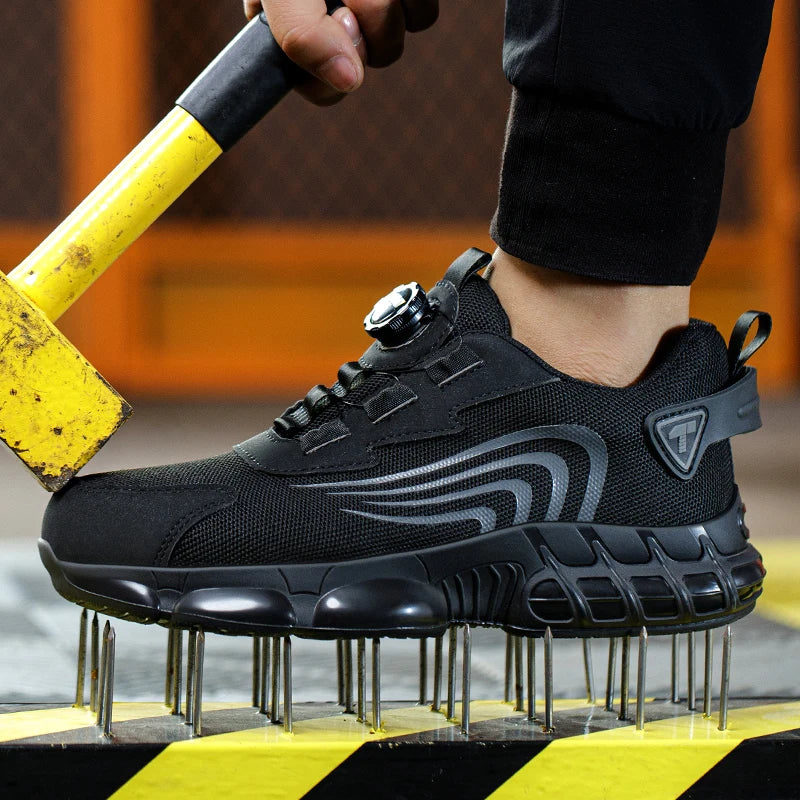 Rotary button new safety shoes for men, anti-impact and anti-piercing work shoes, fashionable men's sports shoes, and safety pro Secondary image