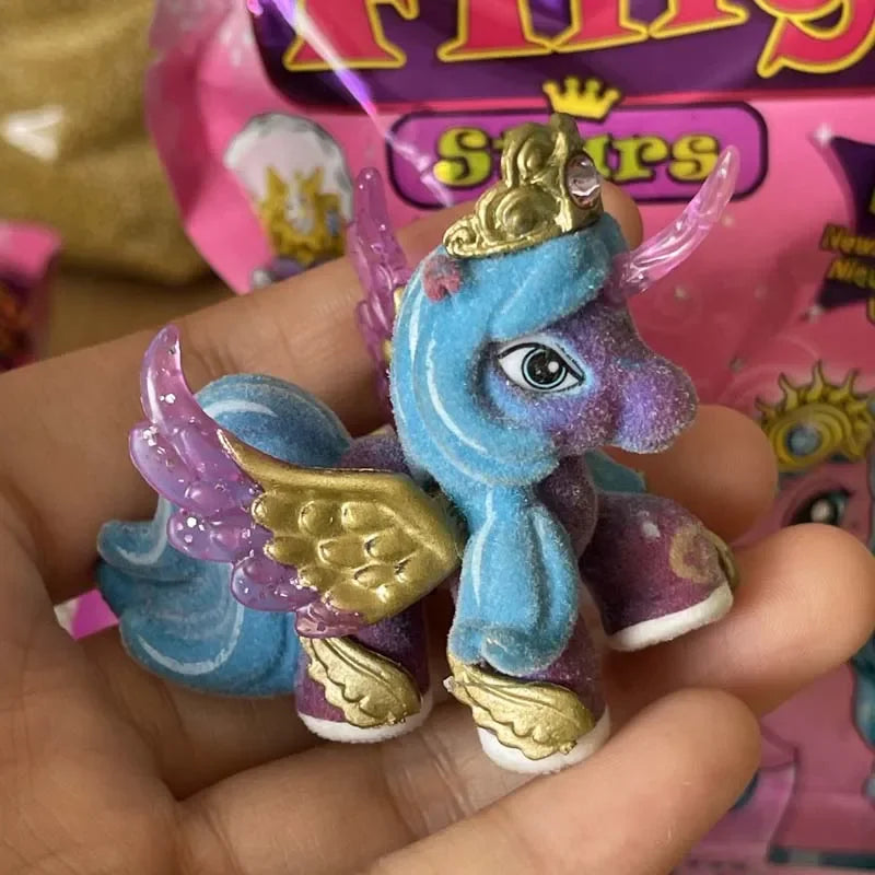 Filly Pony Doll Toy Flocking Stars Butterfly Cute Action Figure Collectible Blind Bags Children Birthday Gifts