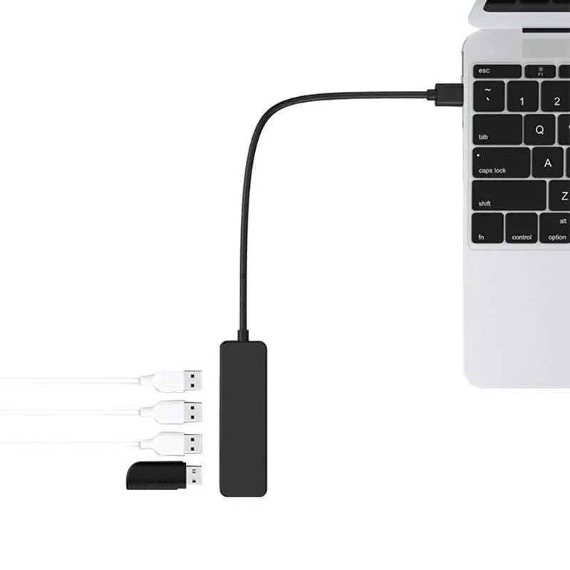 USB 2.0 Ultra-thin USB 2.0 Multi-USB 4 Port Splitter Hub Adapter Dock Expander PC Laptop Computer Accessories