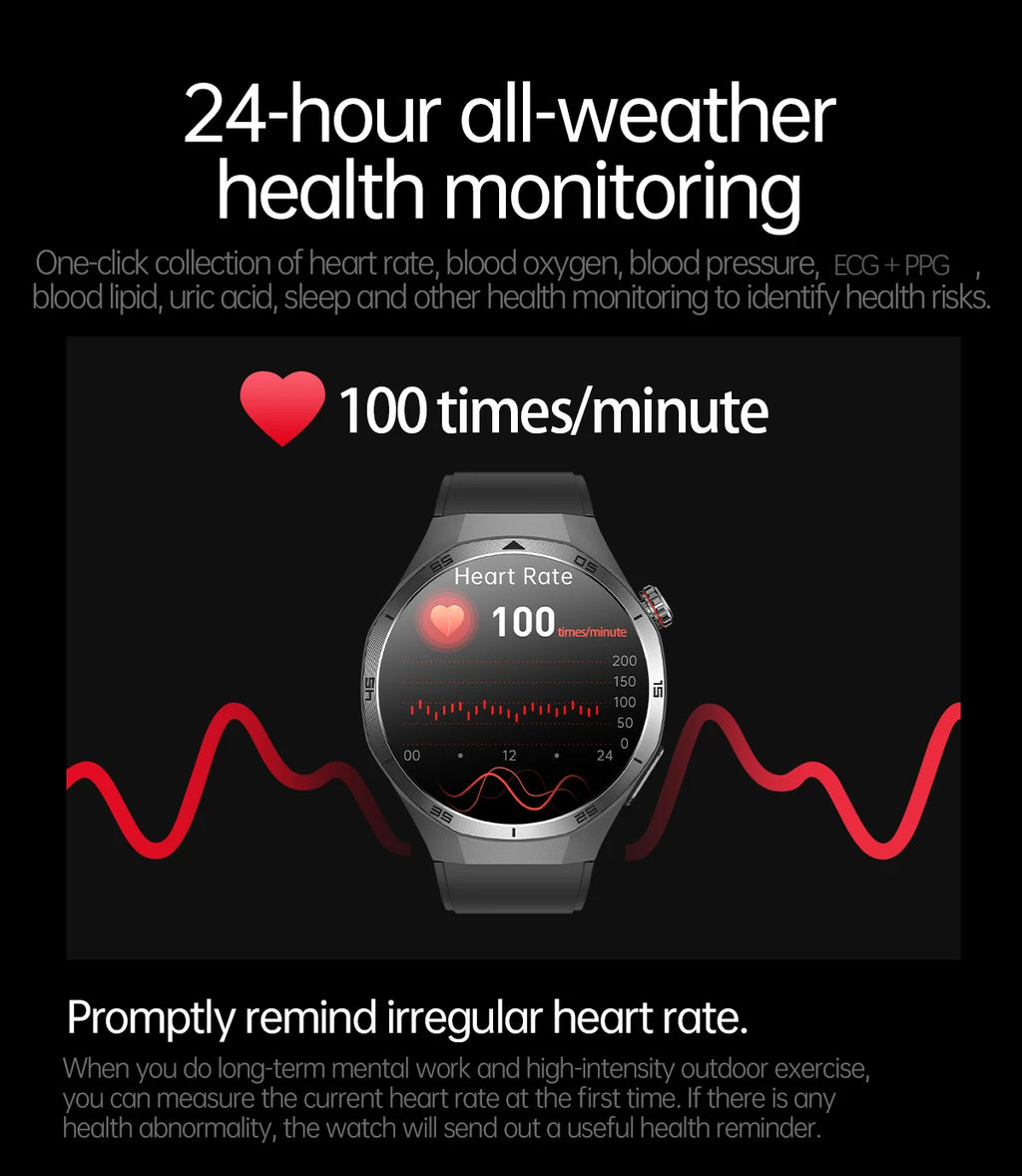 2026 New Nursing Grade ECG+PPG Smart Watch Health Analysis Blood pressure Lipids Uric acid Wireless HD Call Smartwatch Men Women